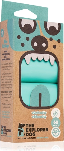 Explorer Dog poop bags with mint scent – recycled, 60 pcs