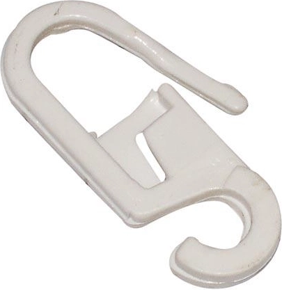Plastic gordijnhaak, wit (100 stuks)