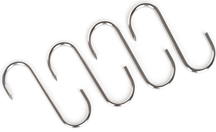Stainless steel smokehouse hooks AKCENT 16 × 12 cm, diameter 6 mm (4 pcs)