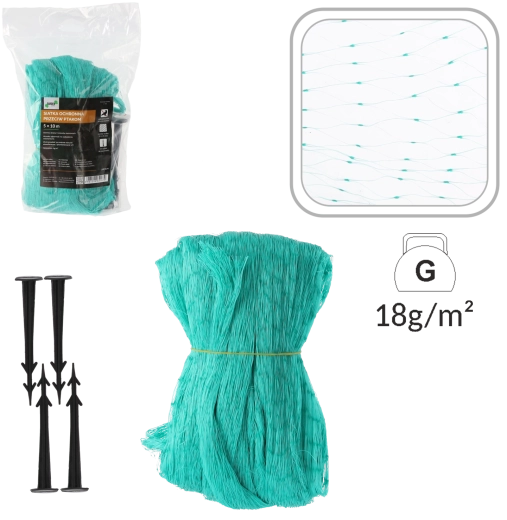 Filet de protection anti-oiseaux 5 × 10 m vert