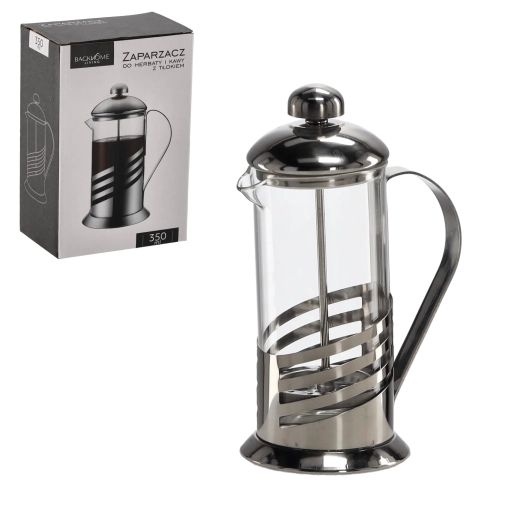 Presse française avec piston 350 ml en verre borosilicaté et acier inoxydable
