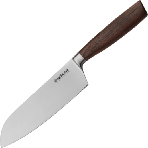 Couteau de cuisine santoku Böker Core 16,7 cm, bois de noyer