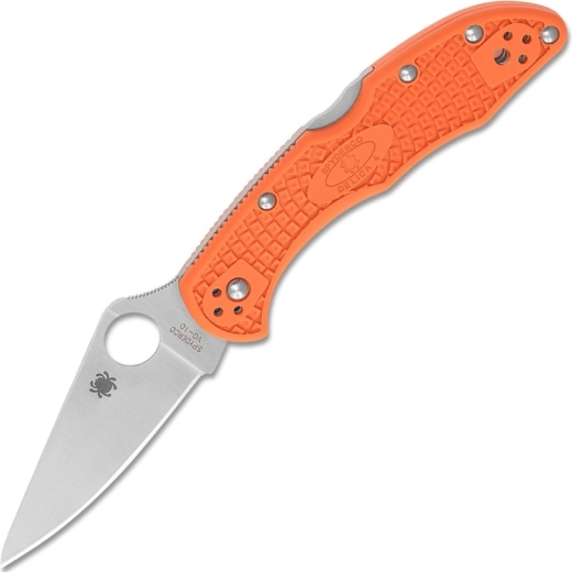 Spyderco Delica 4 lightweight zakmes met vlakke slijping, oranje