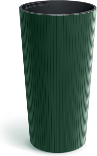 Bloempot Lamia Slim 25 cm donkergroen met binneninzet