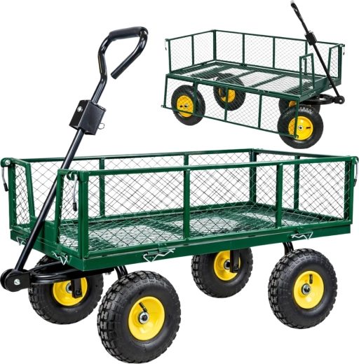 Folding steel garden transport cart 200 kg