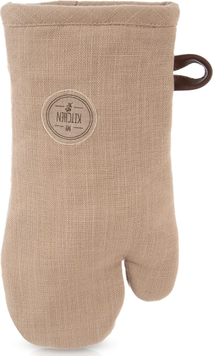 Katoenen ovenwant met magneet, bruin 32 cm