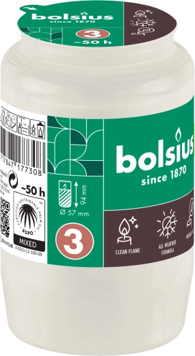 Bolsius grave lantern refill 50 h white