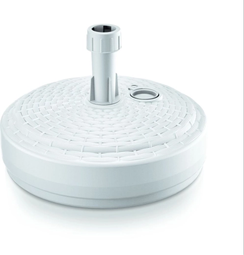 Round umbrella base 39 cm white rattan imitation