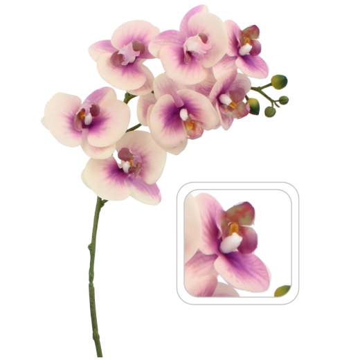 Künstlicher Orchideenast 82 cm rosa-weiß