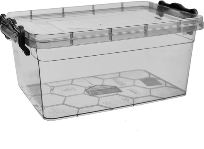 Boîte alimentaire en plastique avec couvercle 3 l gris