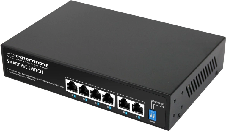 Switch PoE réseau Esperanza GOLIATH 6 ports 65 W