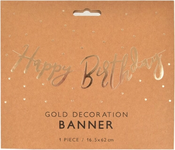 Guirlande papier Happy Birthday dorée