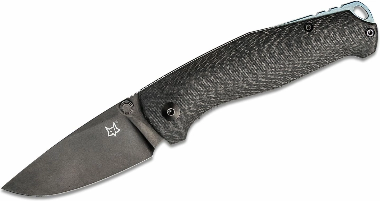 FOX Knives TUR Pocket Knife, carbon fiber, black – 7.6 cm