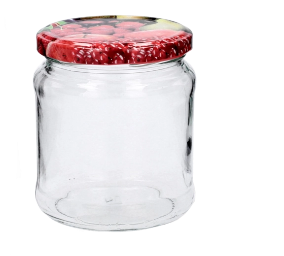 Glazen pot 460 ml met decoratieve schroefdeksel 82 mm