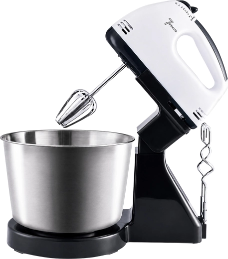 Küchen-Handmixer mit Ständer und Edelstahl-Schüssel, 7 Geschwindigkeitsstufen