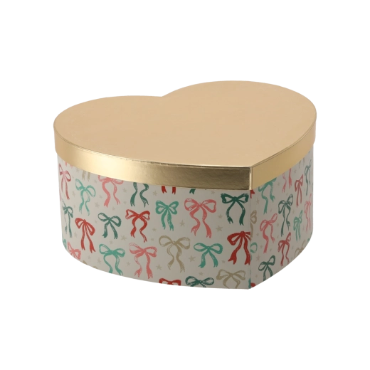 Weihnachtliche Geschenkbox in Herzform 28 × 25,5 × 13 cm - 1 Stück