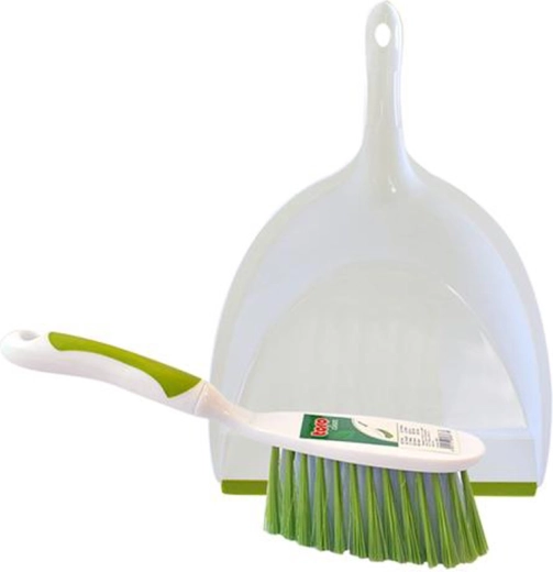 Kehrbesen und Kehrschaufel TORO grün‑weiß