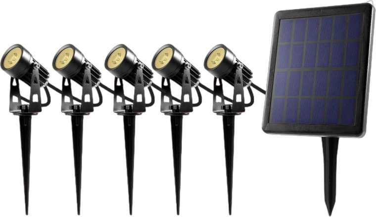 RETLUX Solar LED-tuinspots met paneel - 5 stuks