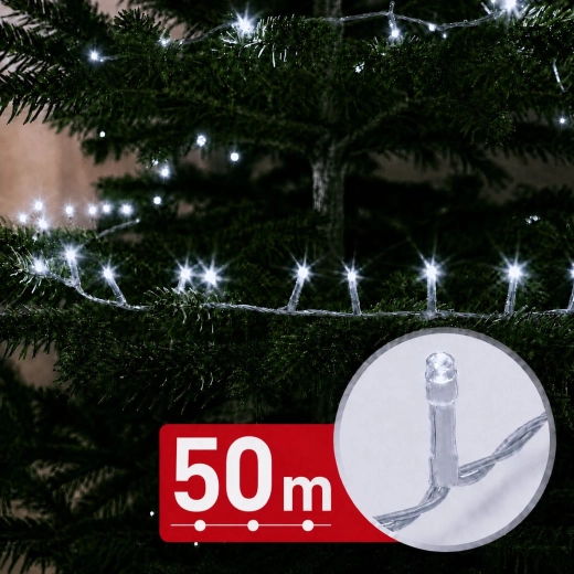 Guirlande lumineuse LED 50 m, 1 000 LED, blanc froid