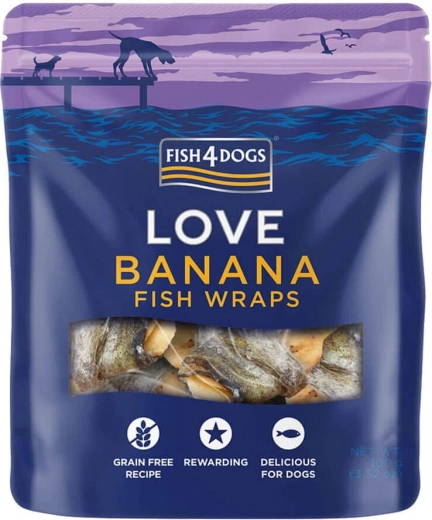 Fish4Dogs dog treats fish rolls with banana 100 g