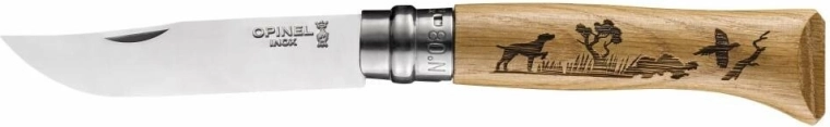 Opinel N°08 Inox Animalia Dog zakmes, eikenhout, 8,5 cm