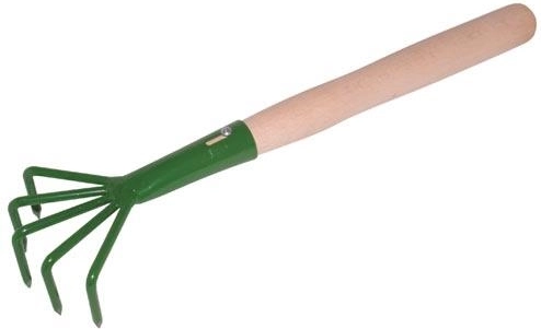 Griffe de jardin à 5 dents avec manche en bois 24 cm