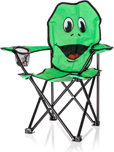 Folding kids’ chair Frog with frog motif, load capacity 35 kg