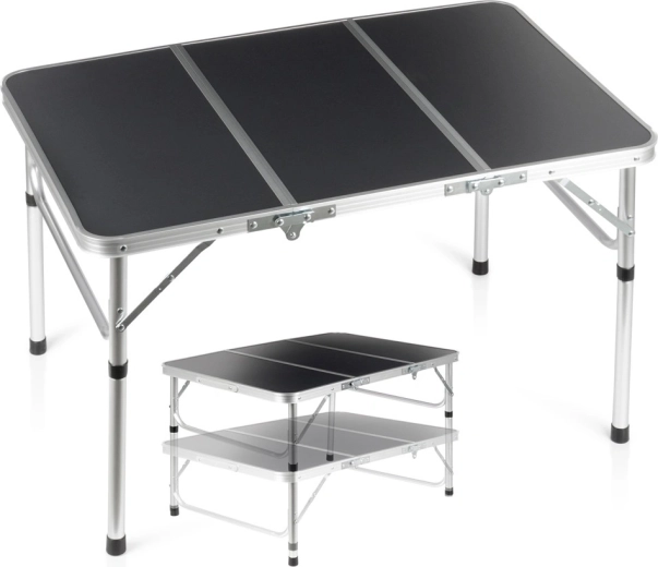 Klappbarer Campingtisch Vilde 2in1, Graphit, 90 × 60 cm