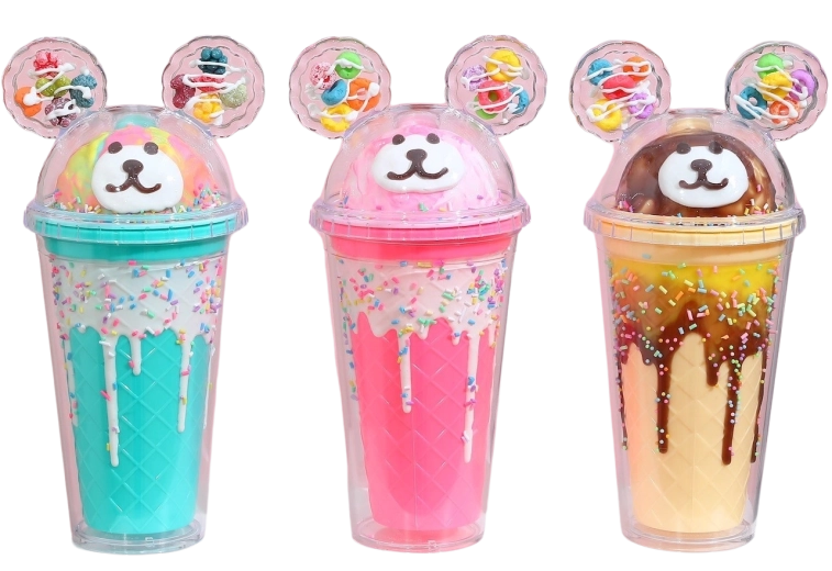 Gobelet avec couvercle et paille Ourson 480 ml (plusieurs variantes)