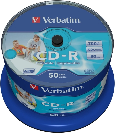 Verbatim CD-R AZO 700 MB 52x with Printable Surface - 50 pcs