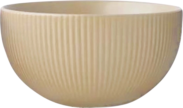 Bol en céramique Kitchisimo 320 ml côtelé beige