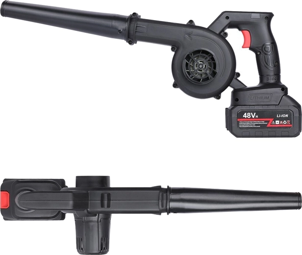 Souffleur et aspirateur de feuilles à main puissant 2‑en‑1 sur batterie, 48 V Li‑ion