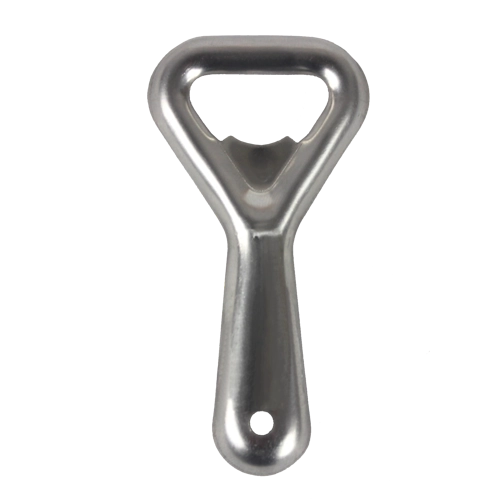 Bottle opener with rubber handle, steel, 8 cm