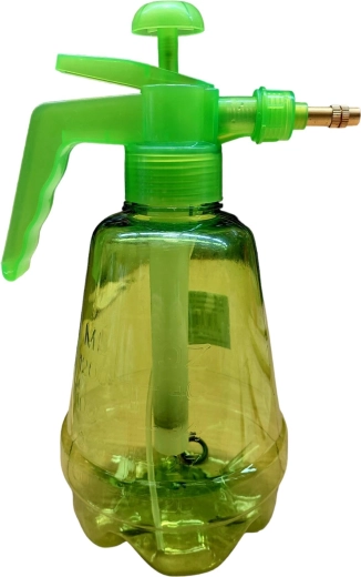 Handmatige drukspuit 1,2 l met lichtgroene tank en messing sproeikop