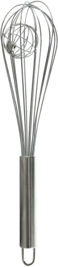 Fouet en acier inoxydable avec bille intérieure 28 cm