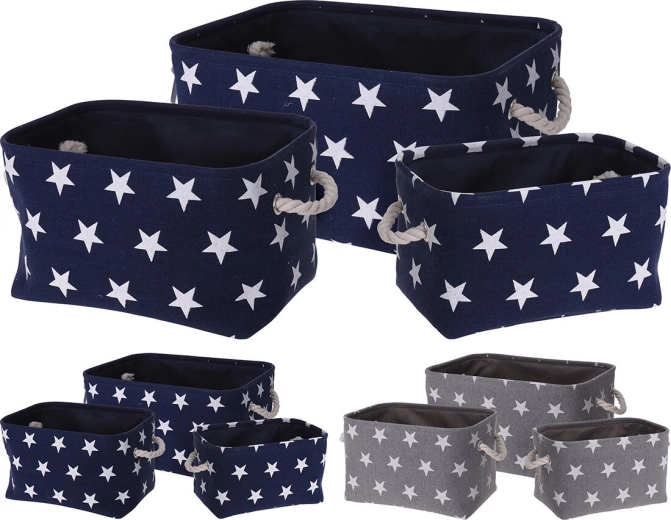 Panier de rangement textile M 33 × 23 × 20 cm, coton, assortiment de couleurs