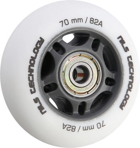 Matte Wheels NILS Extreme PU 70 mm 82A with ABEC 9 Bearings, White, 4 pcs