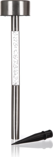 Zonne tuinlamp Neon van roestvrij staal, diameter 5,5 cm, hoogte 33 cm