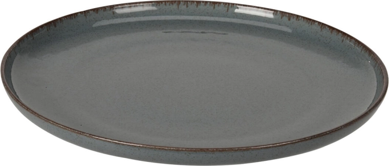 Porcelain shallow plate 27 cm with brown rim