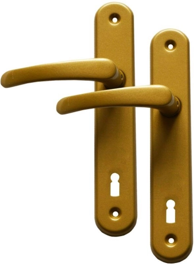 MICHAELA door hardware handle with key 90 mm gold