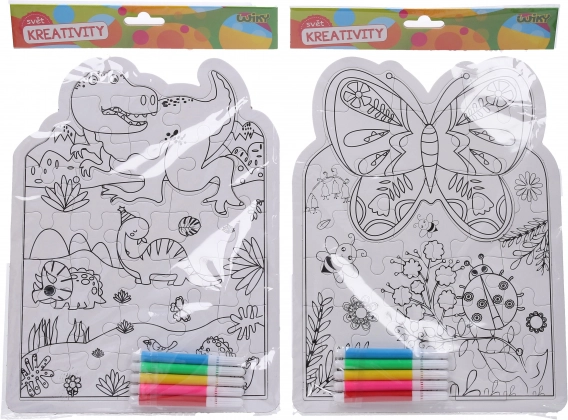 Creatieve set puzzel en stiften