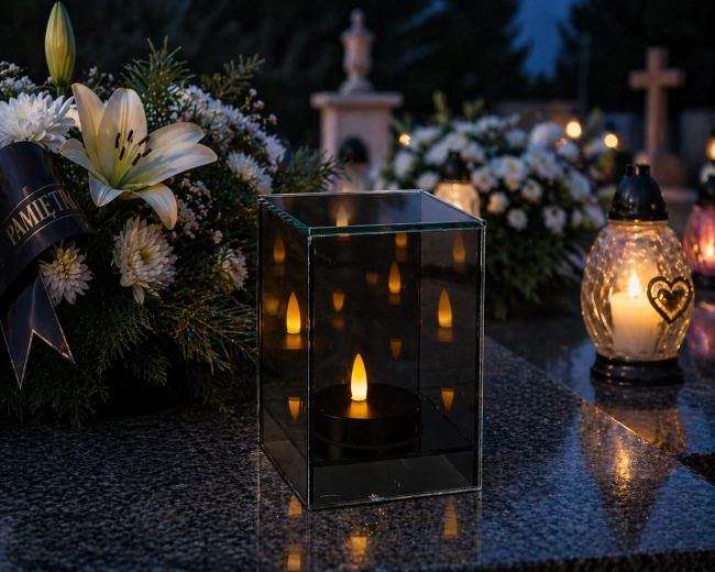 LED-Lampion in Würfelform 10 × 10 × 15 cm