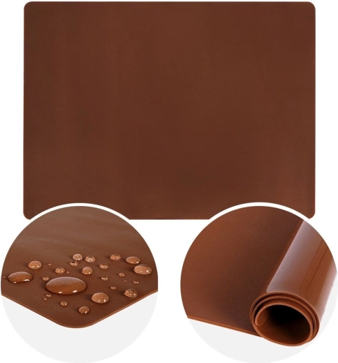 Tapis de table en silicone pour pâte 40 × 30 cm marron