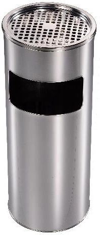 Afvalbak met asbak, verzinkt, 59 × 24 cm