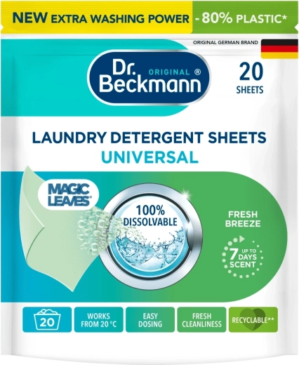 DR. BECKMANN Magic Leaves Universal Laundry Sheets 20 pcs