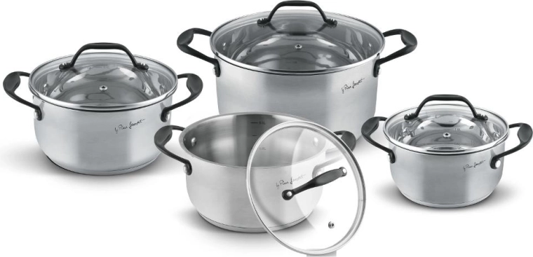 Lamart Potto Edelstahl-Kochgeschirr-Set, 8-teilig