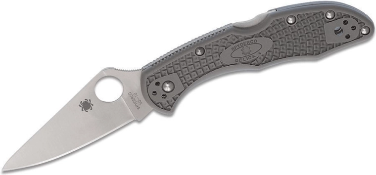 Spyderco Delica 4 Lightweight – couteau de poche 7,5 cm, satin, gris, FRN