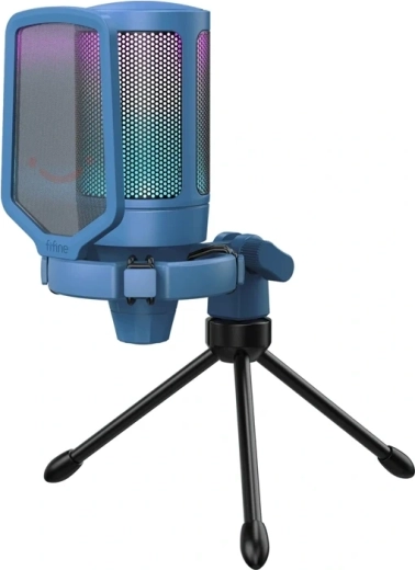 Microphone de jeu USB à condensateur Fifine A6V bleu