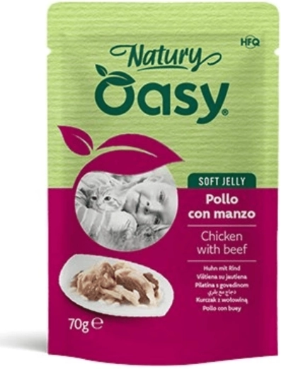 Oasy Natury Beutel Soft Jelly Huhn mit Rind 70 g