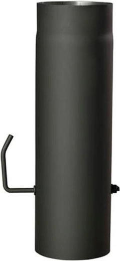 Tuyau de fumée avec clapet 150 mm, longueur 1000 mm, noir